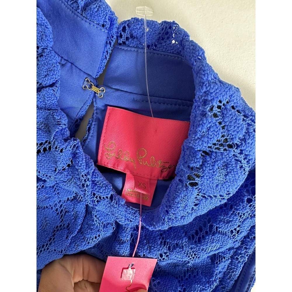 Lilly Pulitzer Dress Women XS Cornelia Swing Lace Blue Dress with Pockets NEW - Picture 5 of 7